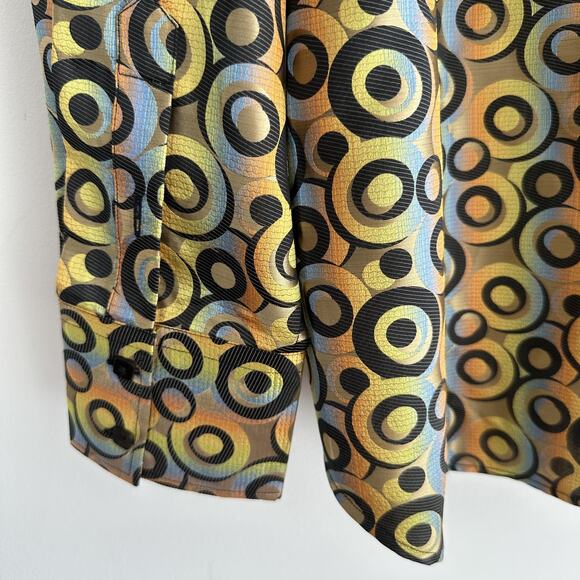Angelino Bermuda Shirt Mens 3XL Psychedelic Abstract Disco Funky Rave 70s Collar - Picture 7 of 11